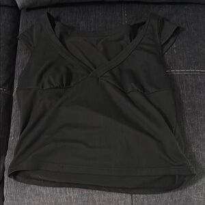 SHEIN Black Wrap Fitted Blouse